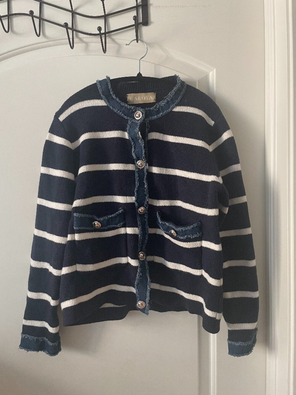 Garota navy striped sweater cardigan M/L